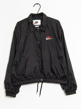 Vintage Nike Jacket Windbreaker Black Size Large L White Tag Script Yth 80s 90s